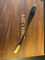 Mr & Mrs Love Is Sweet Champagne Flute Set in Wooden Box