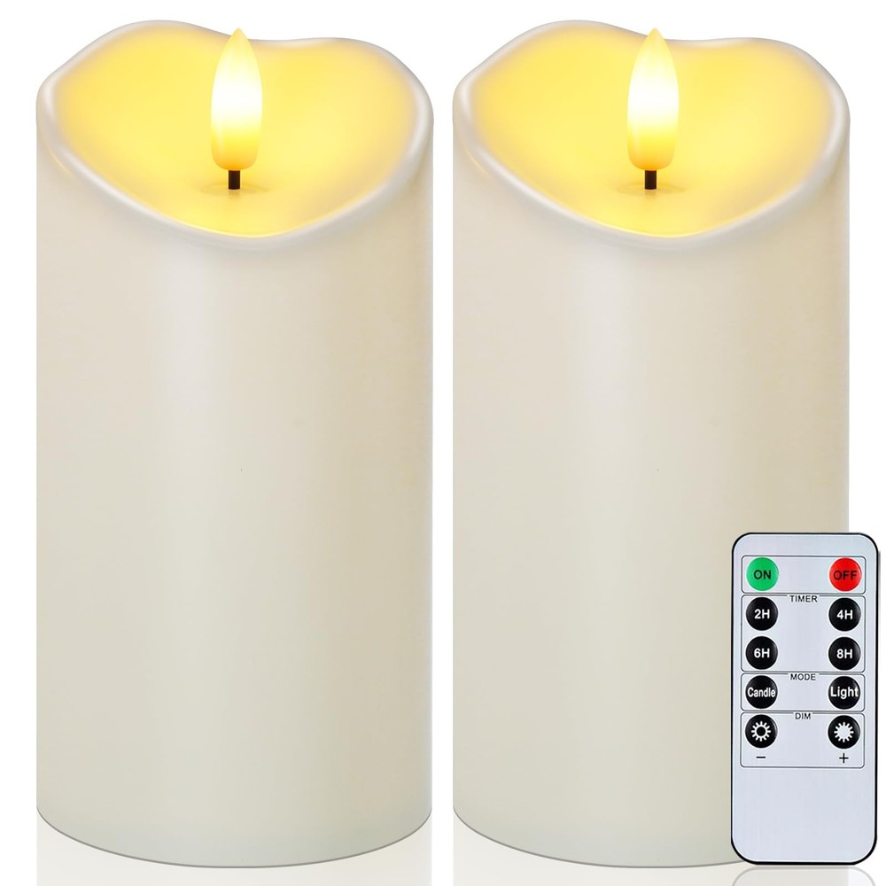 Raycare 6″x3″ Outdoor Waterproof Flameless D3“xH6″6″, D3″xH6″6″-Ivory White