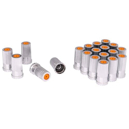 Chrome Thread-On Lug Nut Covers with Red Reflectors for Semi Amber Screw On