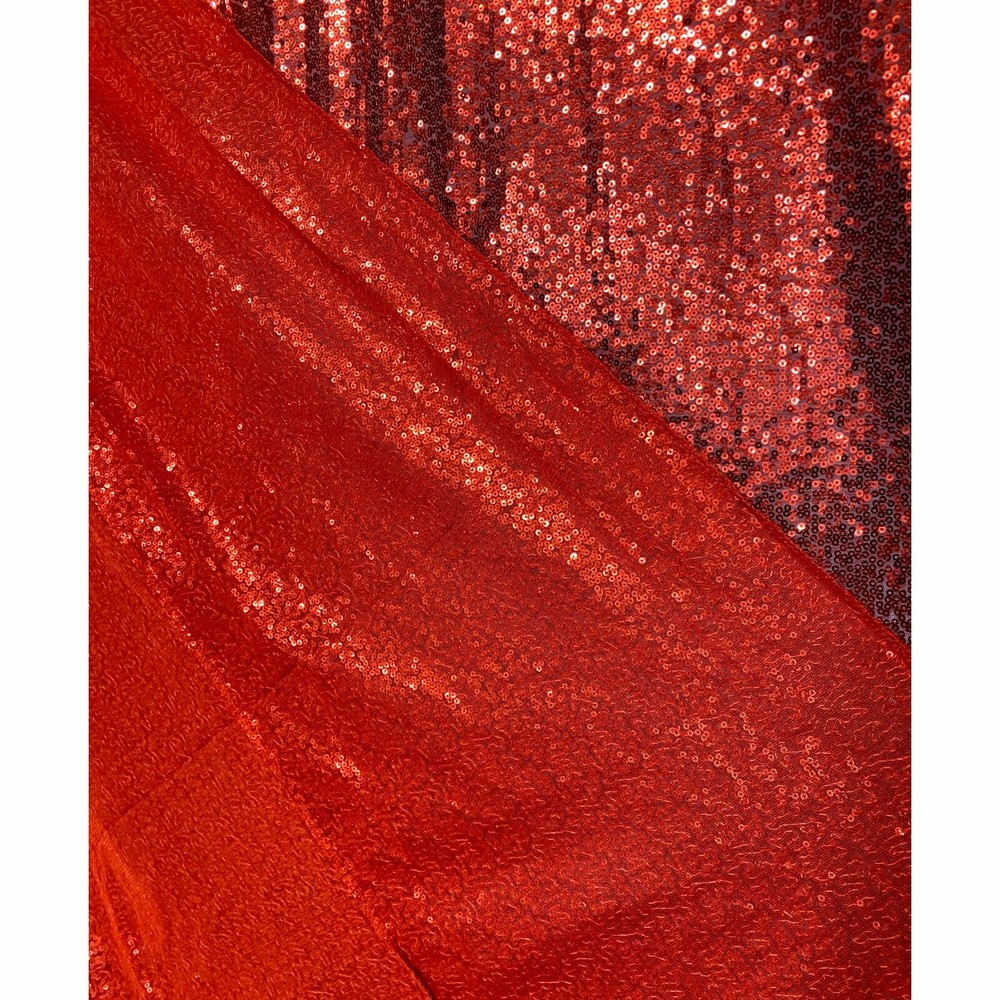 (2) red 6 ft x 7 ft Sequined Backdrop Curtain Wedding Party Decorations