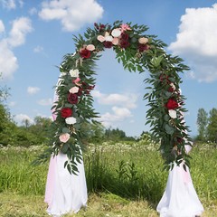Red& White& Pink 9ft Long PP Artificial Flower Garland For Wedding Decoration