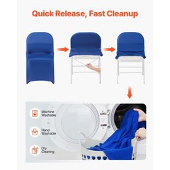 Uimoso 50PCS Blue Stretch Spandex Chair Covers for Weddings, Parties, and Dining