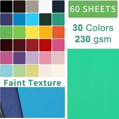 60 Sheets Textured Colored Cardstock – 8.5 x 11.0 x in, 30 Colors