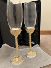 Things remembered “ Garden Trellis” Toasting, Wedding ,champagne Wine Flutes NIB