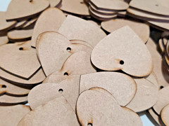 Wooden Heart Wedding Tags 25-100 3mm MDF Place Cards Laser Cut Favours Rustic