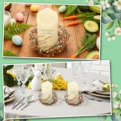 Daifunli 2 Pcs Summer Country Primitive Pip Berry Candle Ring Vintage Pip