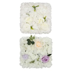 3D Flower Wall Panel-12pcs Artificial Flower Wall Background Silk Rose Wedding