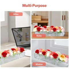 4 Pack Clear Acrylic Flower Vase Centerpiece for Dining 4Pcs,