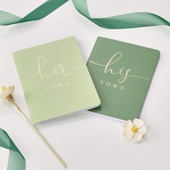 Spacobo Wedding Vow Books His and Hers Vows Booklets, Lined Paper, Set of 2