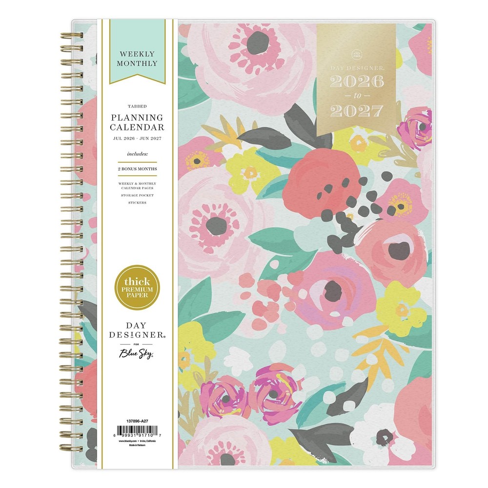 Blue Sky Day Designer 2026-2027 Weekly and Monthly Academic Year Planner Cale…