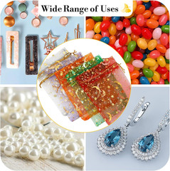 Moon Star Organza Bags 4X6, 50 Pcs Mesh Drawstring Gift Pouches for Wedding