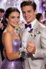 Rose Purple Corsage and Boutonniere Set for Wedding Prom(Set of 2),Artificial…