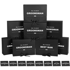 8Pack Groomsmen Proposal Box w/ Card (7 Groomsmen Boxes,1 Best Man-10.6×7.9×3.1”