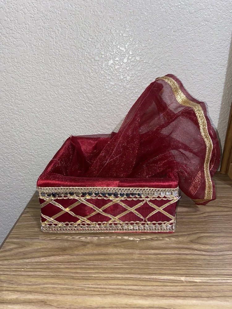 Indian Style Red and Gold Gift Basket for Special Occasion Wedding Party Favors