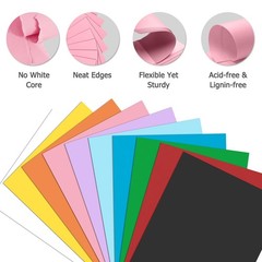 GOHOHOF 50 Sheets Colored Cardstock paper 8.5 x 11 colored card Multicolored