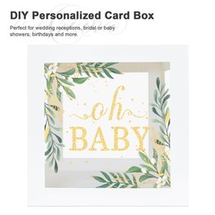 Clear White Border Baby Shower Card Box Reception Gift Wishing Well Party