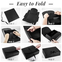 15 PCS Gift Boxes with Lids for Presents, 10.6 x 7.8 x 3.1 Inches Black