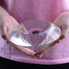 LONGWIN Huge 150mm (5.9 in.) Crystal Polyhedron Diamond Paperweight Wedding H…