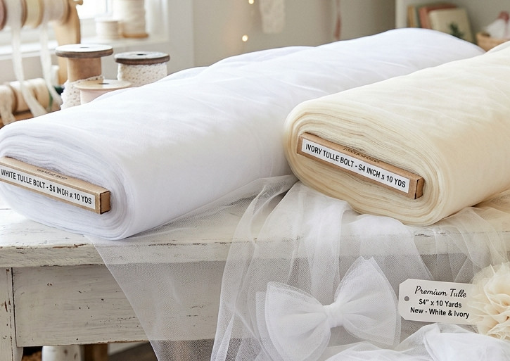 Premium Tulle Bolt 54″ x 10 Yards – White & Ivory – High Quality for All Decor