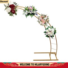 6.5ft Metal Crescent Moon Arch Wedding Party Plant Climbing Backdrop Stand Rack