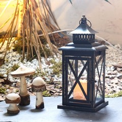 DECORKEY Lantern Decorative Indoor & Outdoor, Large 14.8», Black / 14.8»