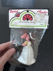 Vintage Darice Dancing Plastic Wedding Couple Cake Topper Figurine Hong Kong NIP