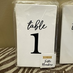Horizon 20 Count Modern Paper Table Numbers White Black for Wedding Centerpieces