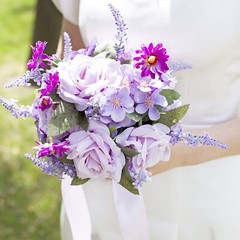 Lavender Purple Wedding Bouquet for Bride Bridesmaids and Matching Boutonnier…