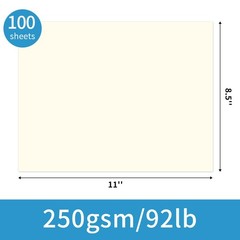 100 Sheets 8.5 x 11 250gsm 92lb Cream Cardstock Thick Paper | Card Stock Pape…