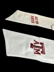 Texas A&M University Cotton Wreath Sash (2 Logos) 35k Stitch