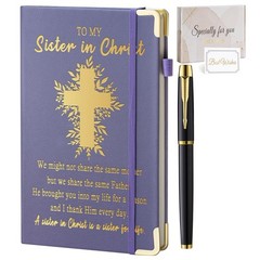Sister in Christ Gifts for Women In Leather Journal Purple