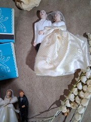 Vintage Wedding Cake Toppers Roses N More ! Early 60s