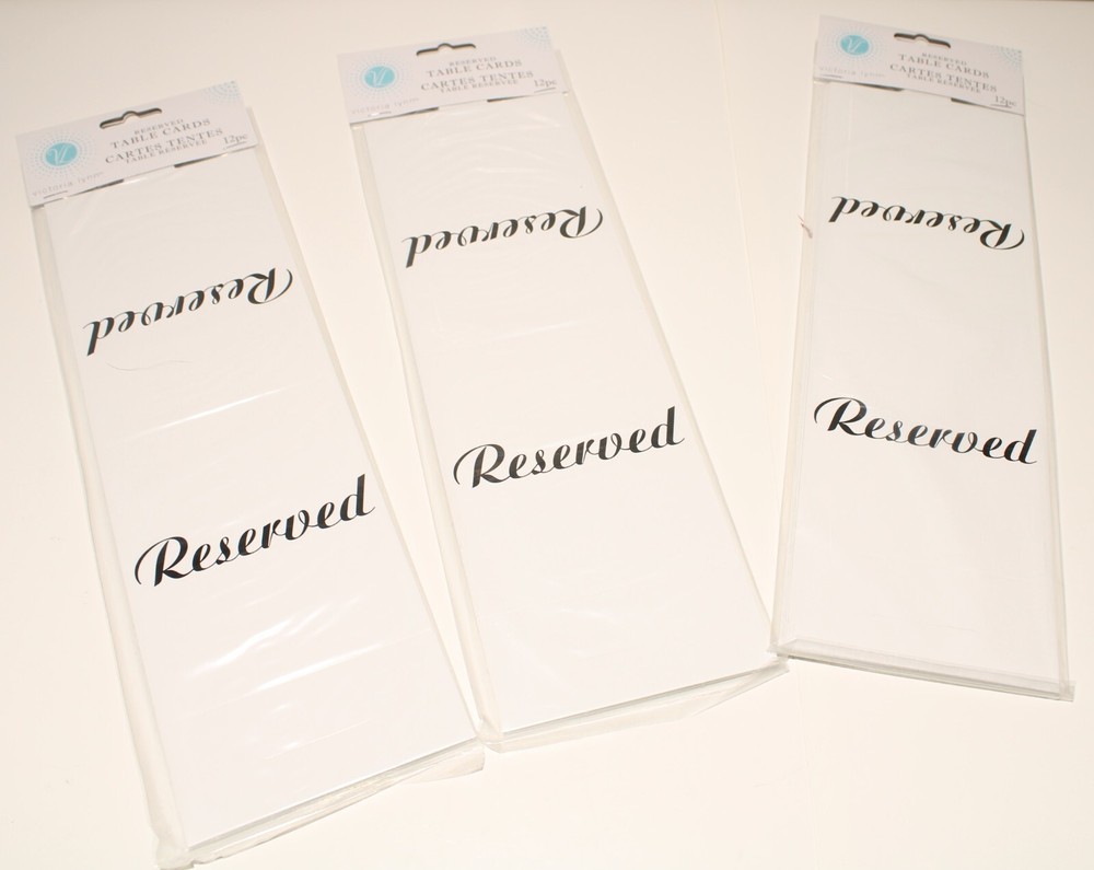 Victoria Lynn Reserved Seating Table Cards Wedding Bridal Baby Shower Party 36pc