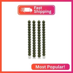 MAITREYA Olive Green Spiral Taper Candles-Set of 4 for Decoration Weddings Party
