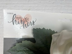 NEW Studio His & Hers Floral Swag 26″ White Artificial Peonies Roses Wedding