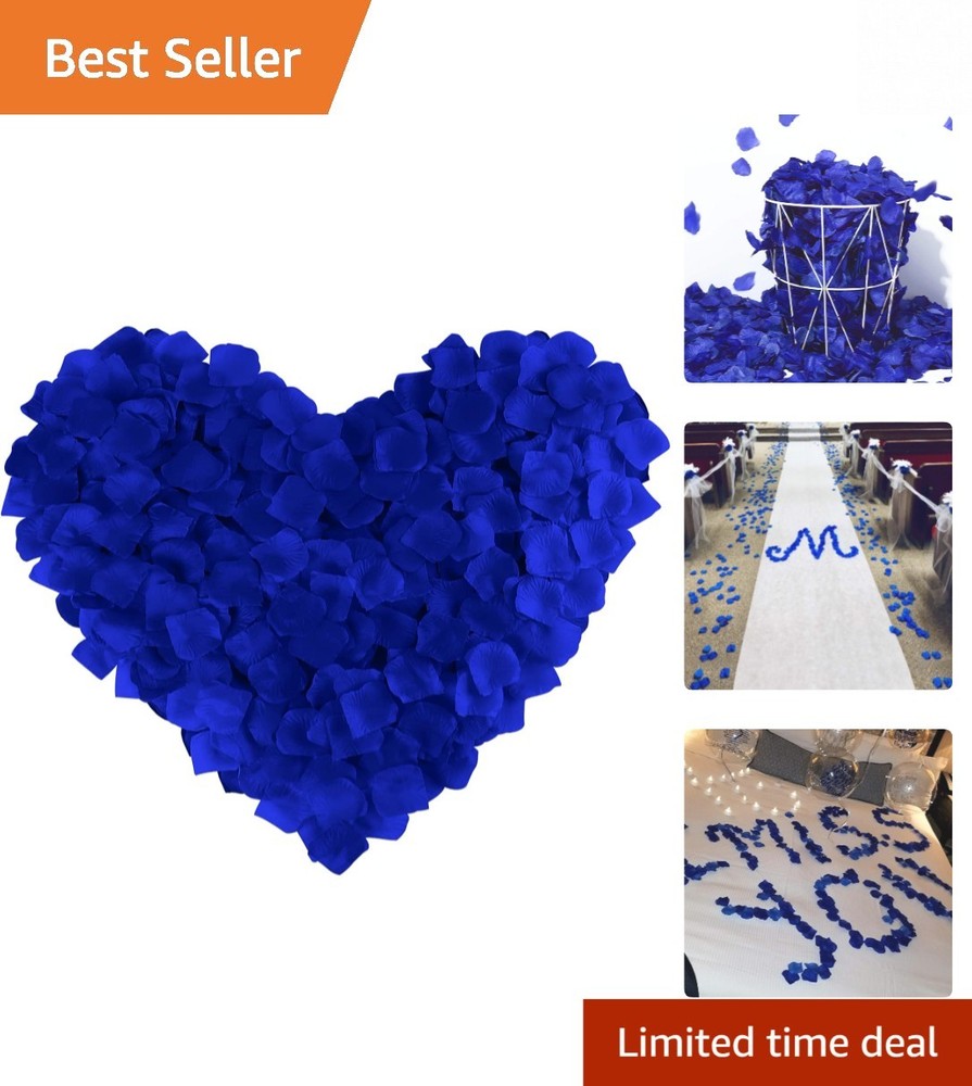 Lifelike Sapphire Blue Rose Petals – 1000 Pcs for Bridal Showers & Anniversaries