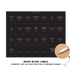 230 Black Spice Labels by ThreeKin | Waterproof & 1 inch in diameter,