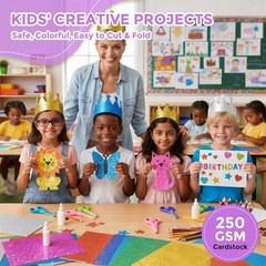 Koogel 36 Sheets Glitter Cardstock, 8.27″ x 11.7″ (A4 Size) 18 Medium, Multi