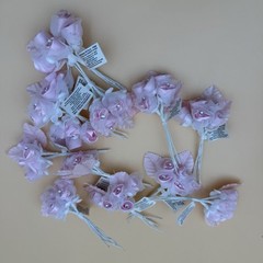 Amscan Satin Sheer Five Flowers With Rhinestones Mini Picks Light Pink