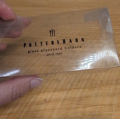 16 Pottery Barn Place Card Holders Clear Glass Cubes Wedding Shower Display Set
