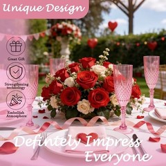 Plastic Champagne Flutes, Champagne Glasses Bulk, Reusable Unbreakable Acrylic