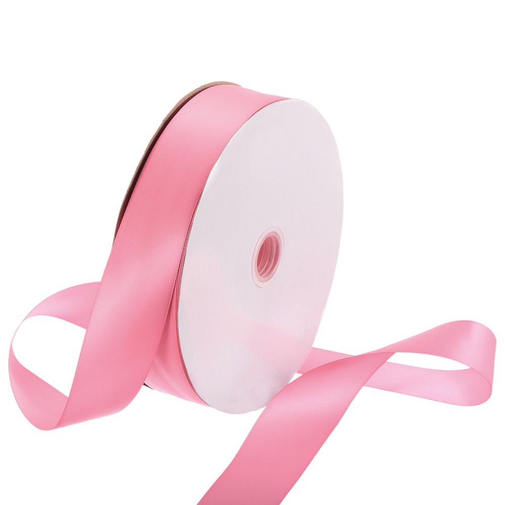 100 Yard Satin Ribbon Double Sided Grosgrain Silk Ribbon, 1.5″/Pink