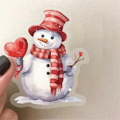 50pcs Transparent Love Stickers,Vintage Valentine Sticker Waterproof PET Red