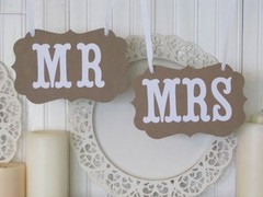 2x Mr Mrs Bride Groom Photo Booth Props Chair Signs Garland Banner Wedding Decor