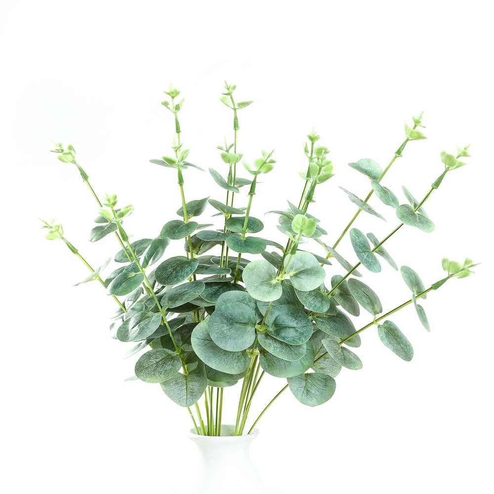 2 pcs 19″ tall Frosted Green Eucalyptus Artificial Greenery Bushes Wedding SALE