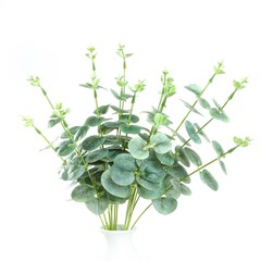 2 pcs 19″ tall Frosted Green Eucalyptus Artificial Greenery Bushes Wedding SALE