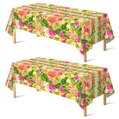 2 Pack Luau Party Decorations – Plastic Tablecloth For Hawaiian Theme Party