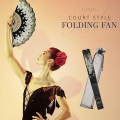 50 Pcs Hand Lace Foldable Fans Bulk for Women with Organza Bag Butterfly Gold