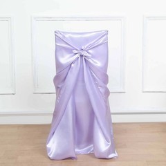 6 Lavender SATIN UNIVERSAL CHAIR COVER for Wedding Banquet Reception Decorations