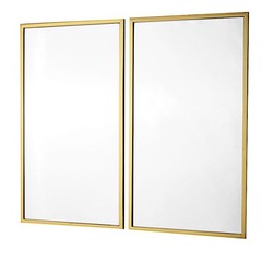 GOLD 2.5ft tall 2-Tier Round Metal Bar Cart Mirror Glass Serving Trays Party